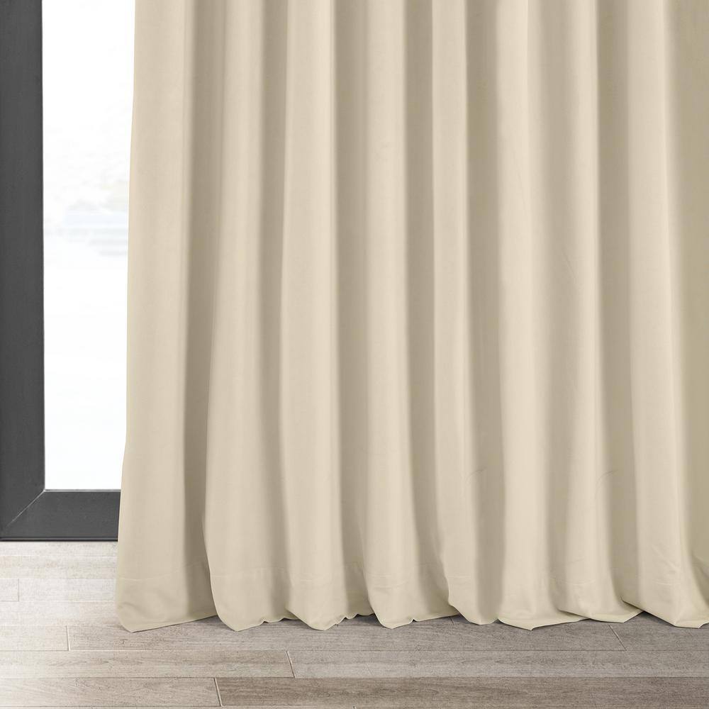 Ivory Velvet Blackout Extra Wide Curtain Panel, 100W x 120L