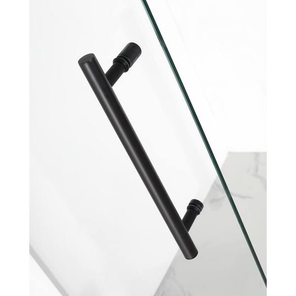Aston SDR965EZ-MB-7335-10 Belmore 72 x 73.25 Hinged Frameless Shower Door Glass Type: Clear