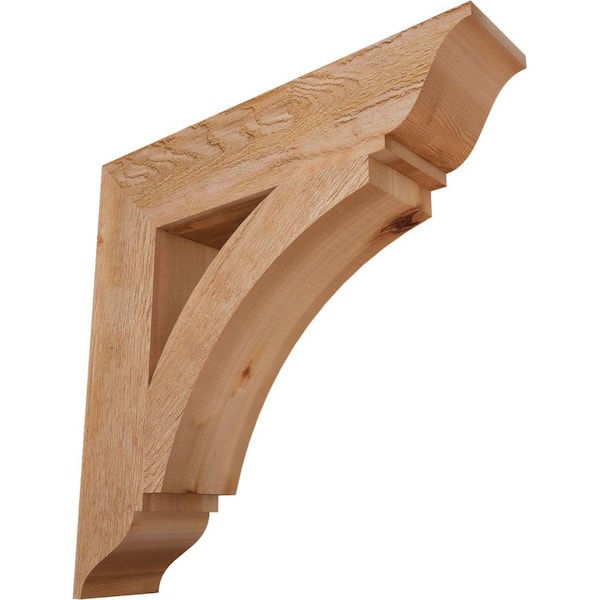 Ekena Millwork 6 in. x 28 in. x 28 in. Western Red Cedar Thorton Traditional Rough Sawn Bracket