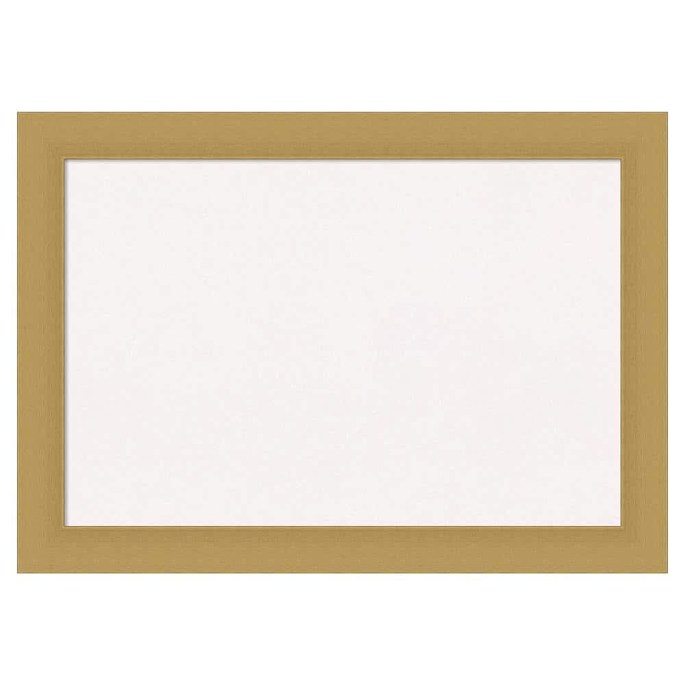 Amanti Art Grace Brushed Gold White Corkboard 28 in. x 20 in. Bulletin Board Memo Board