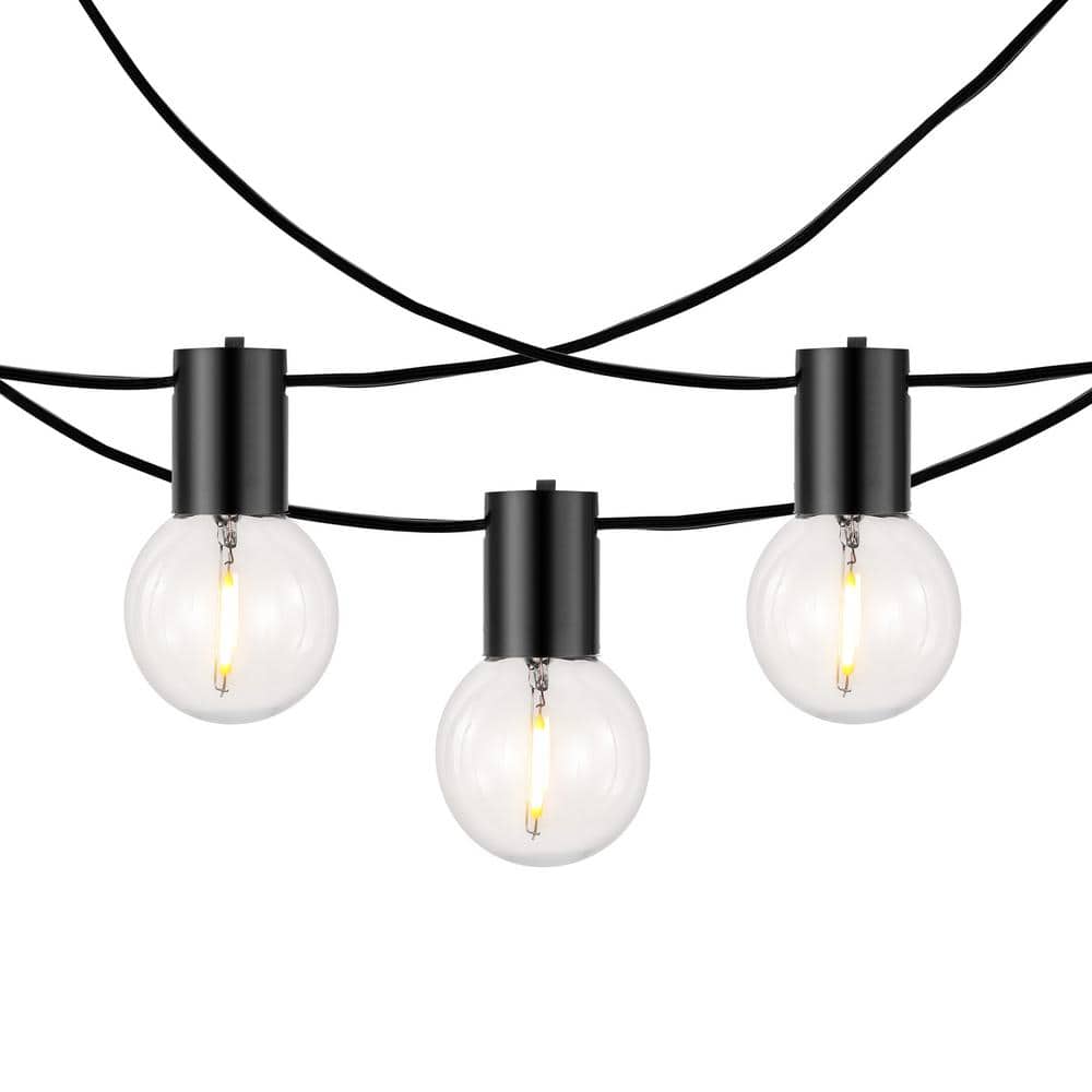 Huron 10-Light Black LED Outdoor String Lights