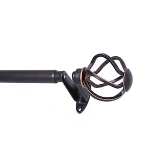 Cage Blackout 36 in. - 66 in. Adjustable Single Wrap Around Curtain Rod 5/8 in. Diameter in Oil Rubbed Bronze