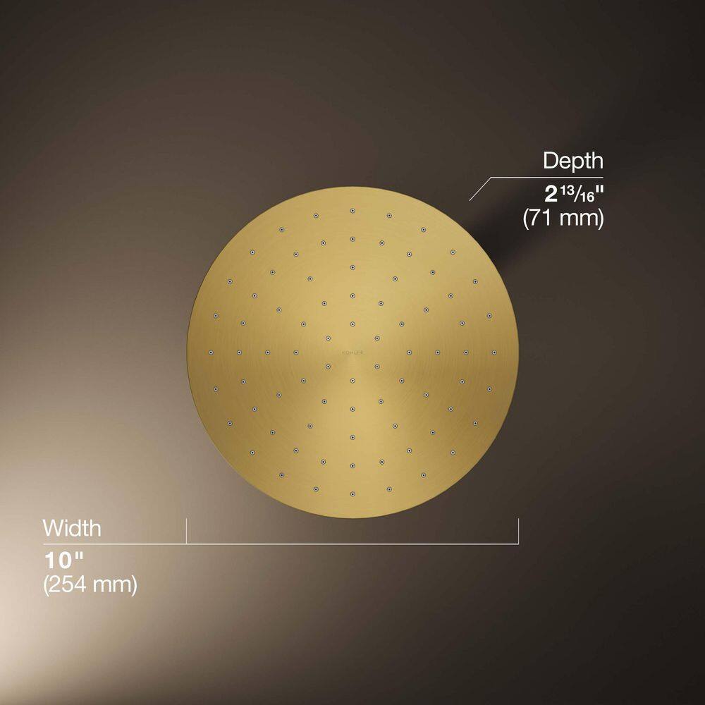 10'' Vibrant Moderne Brushed Gold Brass Rain Shower Head