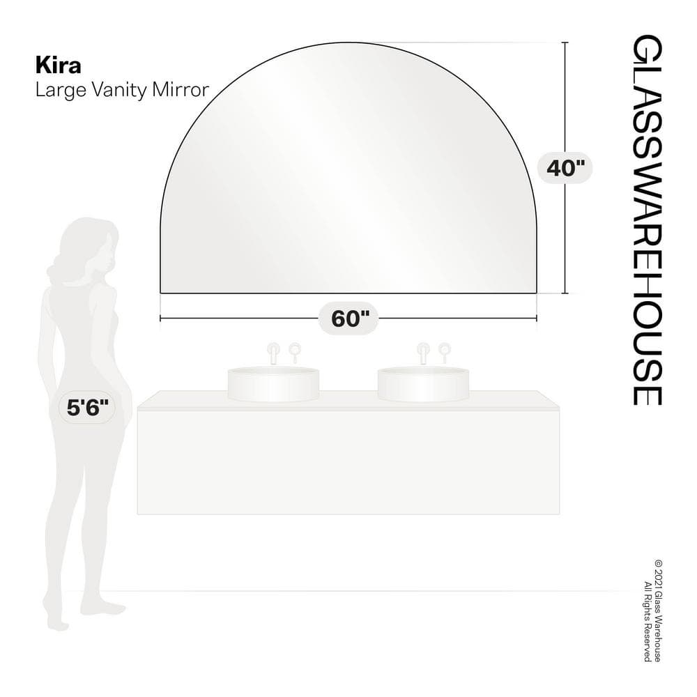 Kira 60'' x 40'' Full-Length Arched Bronze Wood Mirror