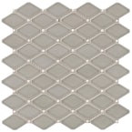 Dove Gray 12.28 in. x 12.8 in. x 8 mm Glossy Ceramic Mosaic Tile (10.9 sq. ft. / case)