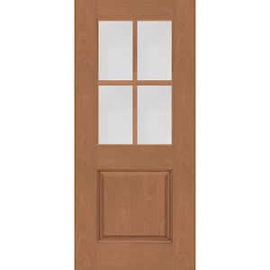Regency 32 in. x 80 in. Universal Handing 1/2-4 Lite Clear Glass Autumn Wheat Stain Fiberglass Front Door Slab