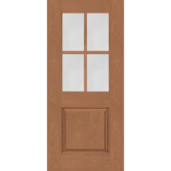 Steves & Sons Regency 32 in. x 80 in. Universal Handing 1/2-4 Lite Clear Glass Autumn Wheat Stain Fiberglass Front Door Slab