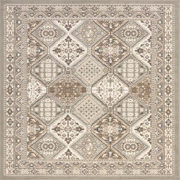 Melange Tiles Taupe 8 ft. Indoor Area Rug