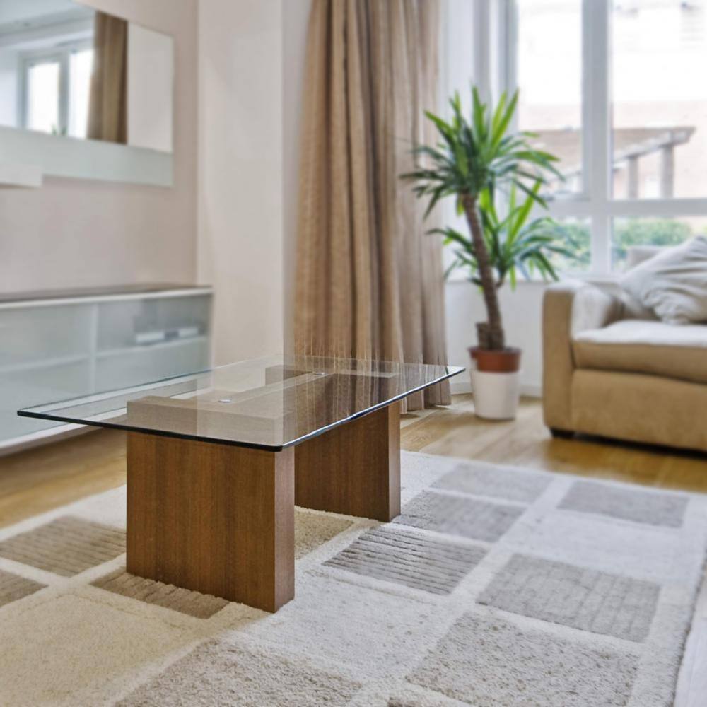 12" Clear Tempered Glass Square Table Top with Polished Edges