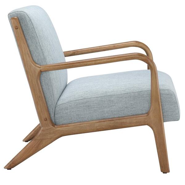 Novak Light Blue Mid-Century Modern Accent Armchair