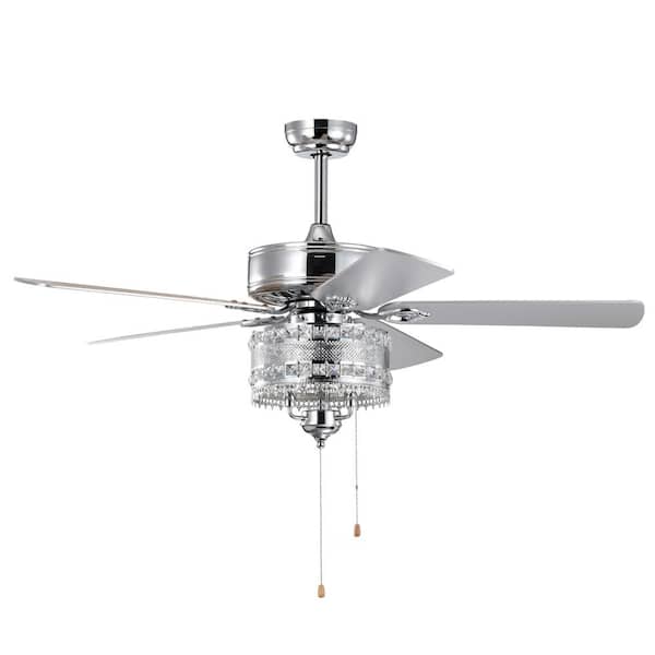 dubbin 52 in. Indoor Chrome Ceiling Fan with Finished Blades
