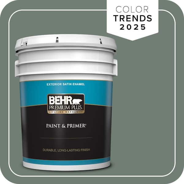 BEHR PREMIUM PLUS 5 gal. #N420-5 Boreal Satin Enamel Exterior Paint & Primer