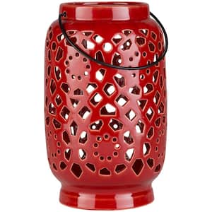 Kimba 11 in. Terracotta Ceramic Lantern