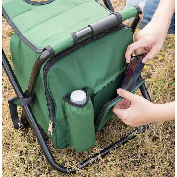 Folding 3-in-1 Stool/Backpack/Cooler Bag in Green