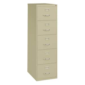 26.5 in. D 5-Drawer Putty Metal Legal Width 18 in. W Vertical File Cabinet, Commercial Grade