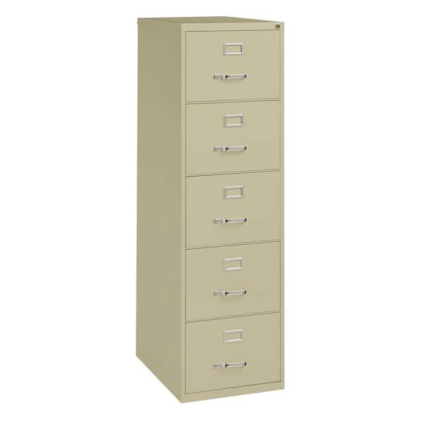 Hirsh 26.5 in. D 5-Drawer Putty Metal Legal Width 18 in. W Vertical File Cabinet, Commercial Grade