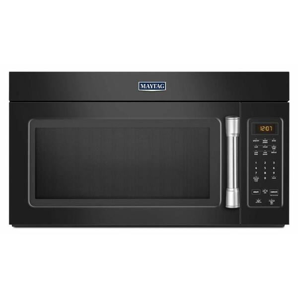 Maytag 1.7 cu. ft. Over the Range Microwave in Black with Stainless Steel Handle