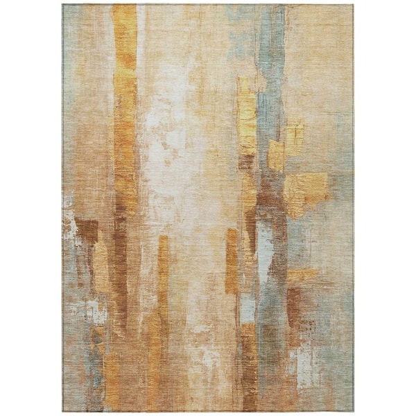 Chantille Machine Washable Indoor/Outdoor Abstract ACN2020 Copper 8 ft. x 10 ft. Area Rug