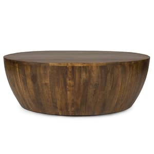 Goa 36 in. Walnut Medium Round Wood Coffee Table