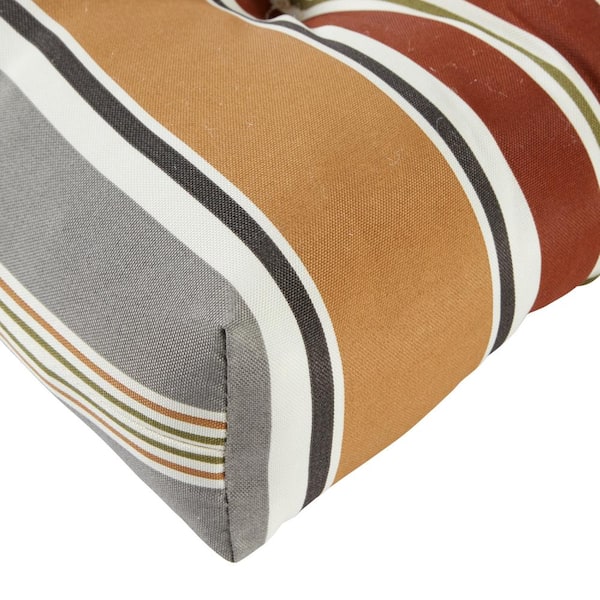 Greendale Home Fashions 51 x 18 in. Outdoor Bench Cushion Brick Stripe