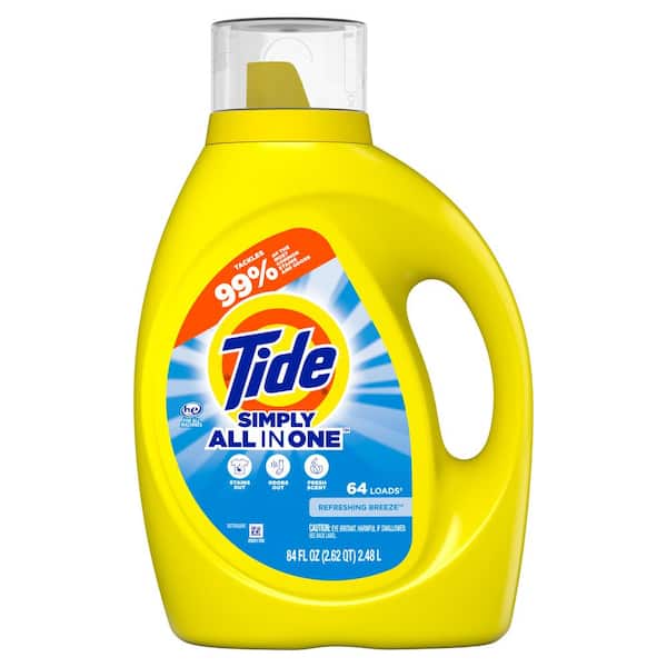 Tide Simply All in One Refreshing Breeze Scent Liquid Laundry Detergent, 64-Loads, 84 fl. oz.