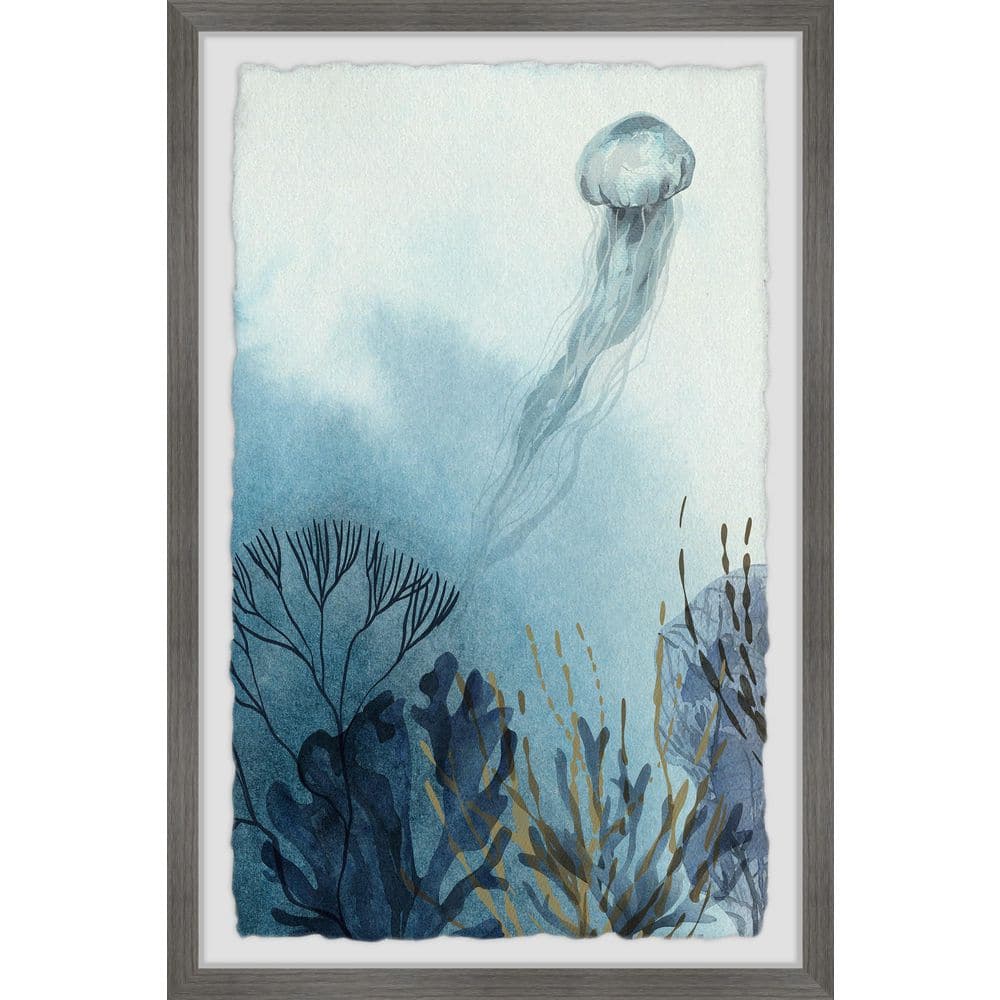 Jellyfish Float by Marmont Hill Framed Nature Art Print 24 in. x 16 in.