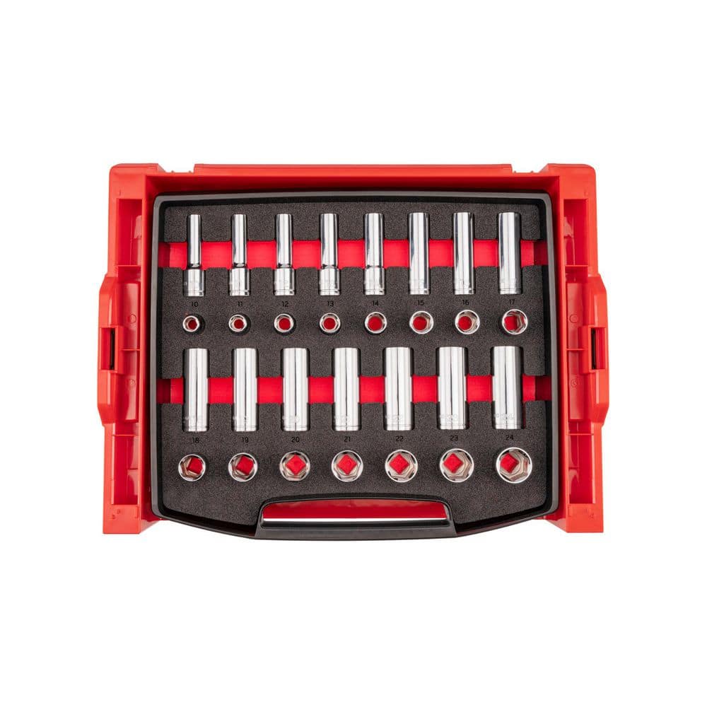 1/2 Inch Drive Shallow and Deep 6-Point Socket Set with Open Top Drawer and Rack, 30-Piece (10-24 mm) price history on PriceWatchPro