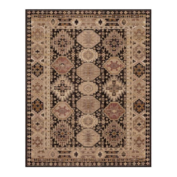 Home Decorators Collection Tristan Charcoal 6 ft. 6 in. x 9 ft. Medallion Indoor Area Rug