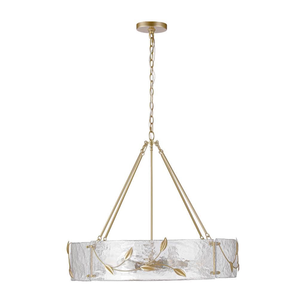 ORIS 6-Light Gold Indoor Chandelier With Arc Clear Glass Shades，For Living Room Island Counters price history on PriceWatchPro