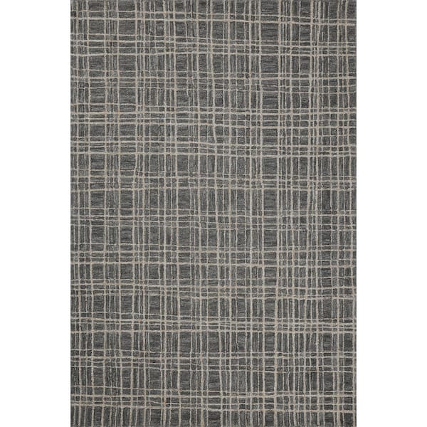 Chris Love Julia Polly Graphite / Pebble 2 ft. 6 in. x 9 ft. 9 in. Contemporary Runner Rug