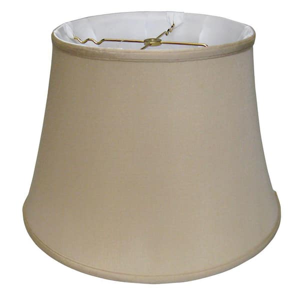 11.5 in. Beige Pongee SilkSilk Round Lamp Shade with Screw On Fitter