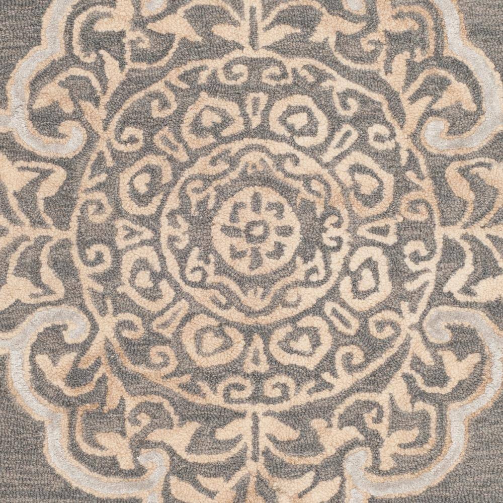 Slate & Beige Hand-Tufted Wool-Silk Blend Rectangular Rug