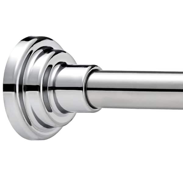 3.30 in. W x 17.40 in. L-Adjustable Stainless Steel Tension, No Drilling, Easy Install, Silver, Shower Curtain Liner