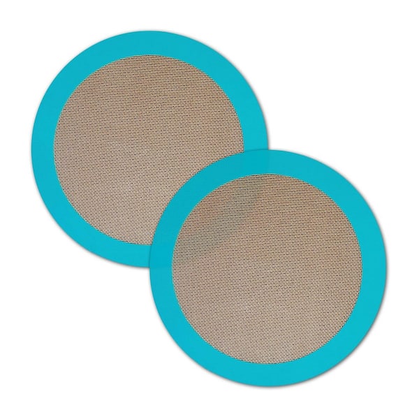 2-Piece Non-Stick Round Silicone Baking Mat Set Food Grade Heat Resistant Oven Safe Reusable for Pizza Cake