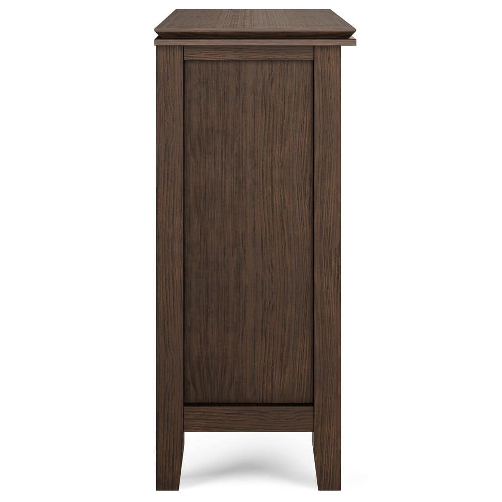 Traditional Artisan Solid Wood Office Storage Cabinet, Farmhouse Brown