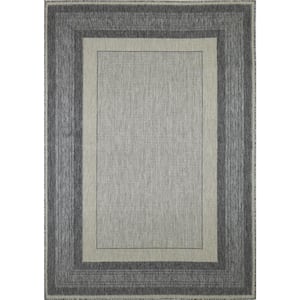 Lanai Beige/Grey 5 ft. x 8 ft. (5 ft. x 7 ft. 6 in.) Geometric Transitional Indoor/Outdoor Area Rug