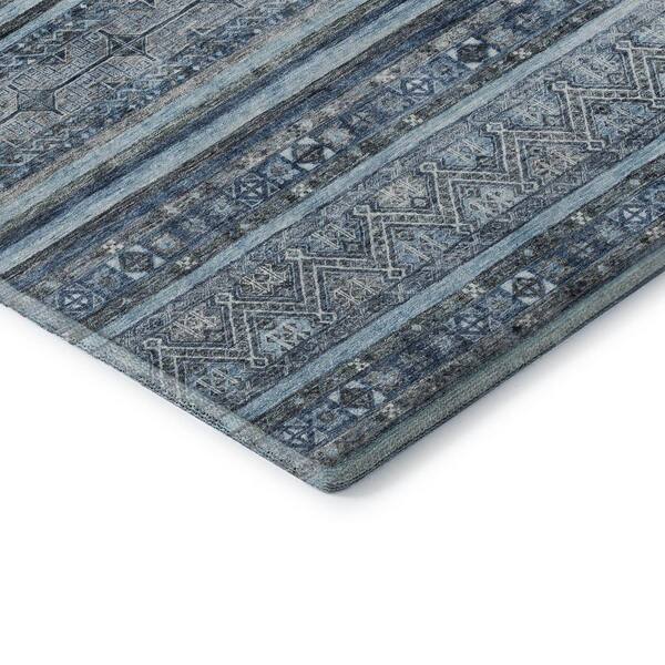 Mayfield Premium Machine Washable Abstract AMF1653 Blue 3 ft. x 4 ft. Area Rug