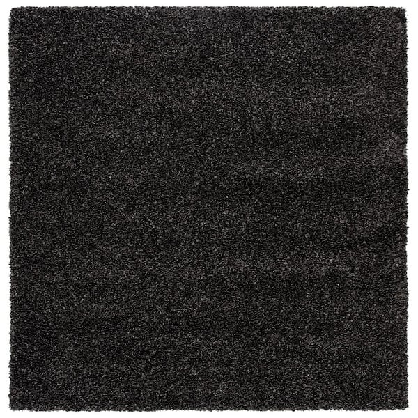 SAFAVIEH Evolution Shag Charcoal 7 ft. x 7 ft. Square Solid Area Rug