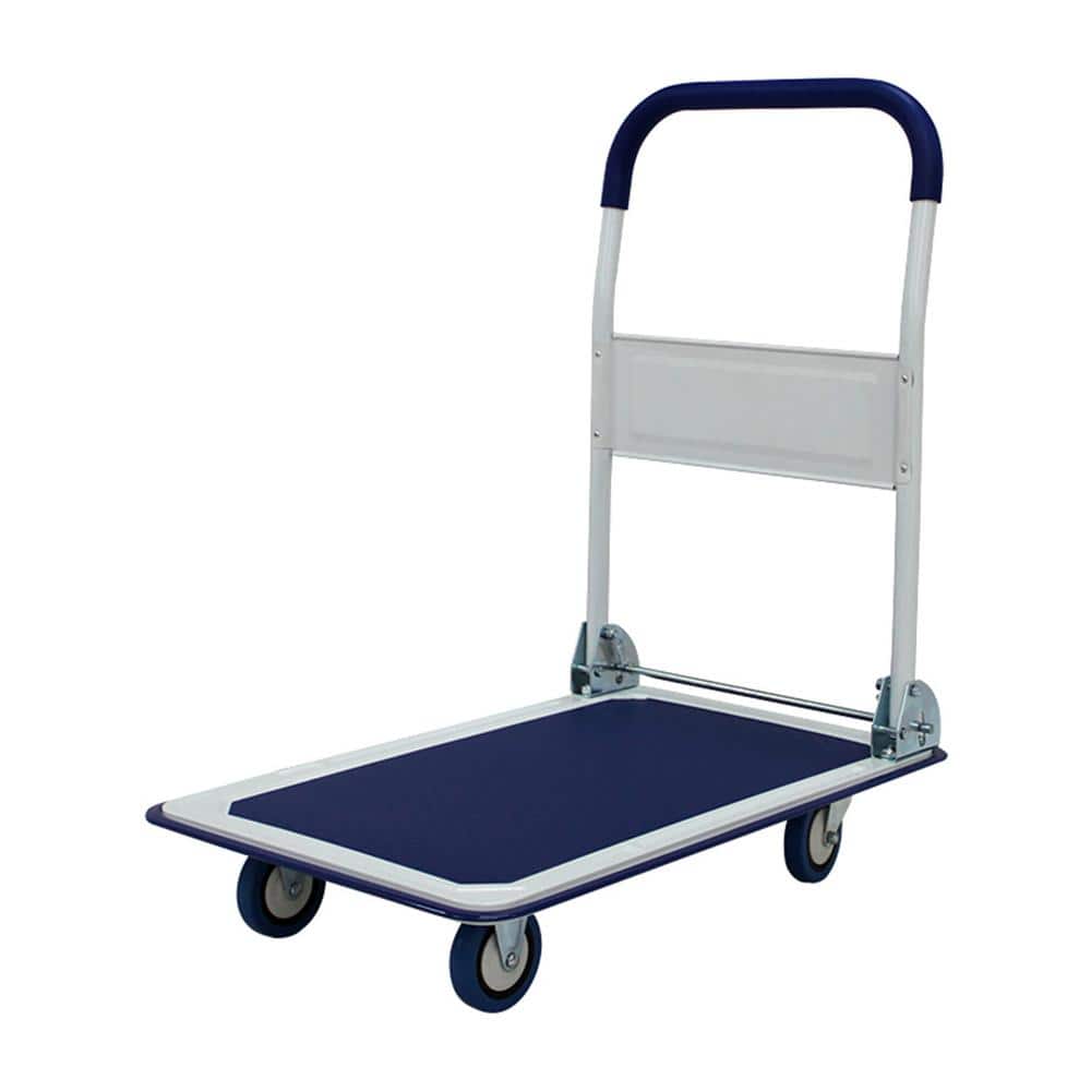 Anky 660 lbs. Capacity Platform Truck Hand Flatbed Dolly Folding Moving Push Heavy-Duty Rolling Cantilever Cart in Blue price history on PriceWatchPro