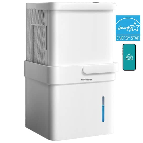 50 pt. Smart CUBE Dehumidifier with Pump up to 4500 sq. ft. ENERGY STAR, 3X More Water Capacity, Wi-Fi Enabled in White