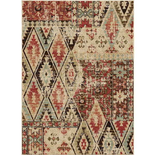 Mayberry Rug American Destination Tuscon Multi-Colored 5 ft. x 8 ft. Southwest Area Rug