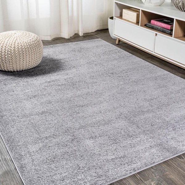 JONATHAN Y Haze Solid Low-Pile Gray 4 ft. x 6 ft. Area Rug SEU100A-4 ...