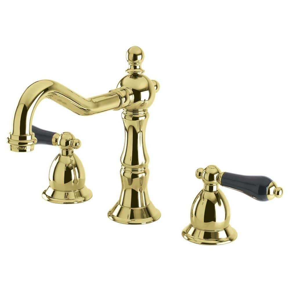 Kingston Brass Duchess 2 Handle 8 In Widespread Bathroom Faucets With   Polished Brass Kingston Brass Widespread Bathroom Faucets Hks1972pkl 64 1000 