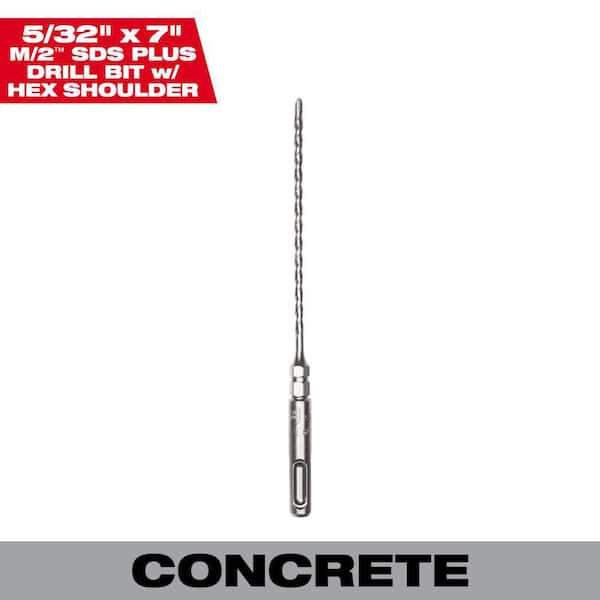 Milwaukee 5/32 in. x 7 in. 2-Cutter SDS-PLUS Carbide Drill Bit with 1/4 in. Hex Shoulder