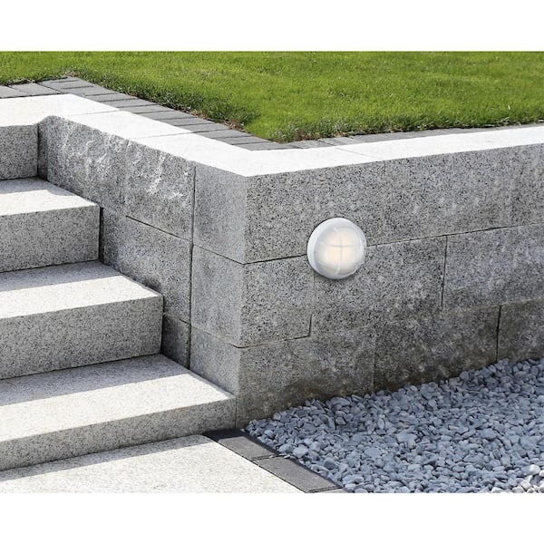 1-Light Textured White LED Outdoor Bulkhead Light