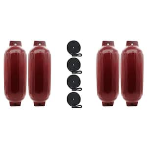 10 in. x 30 in. BoatTector Inflatable Fender Value in Cranberry (2-Pack)