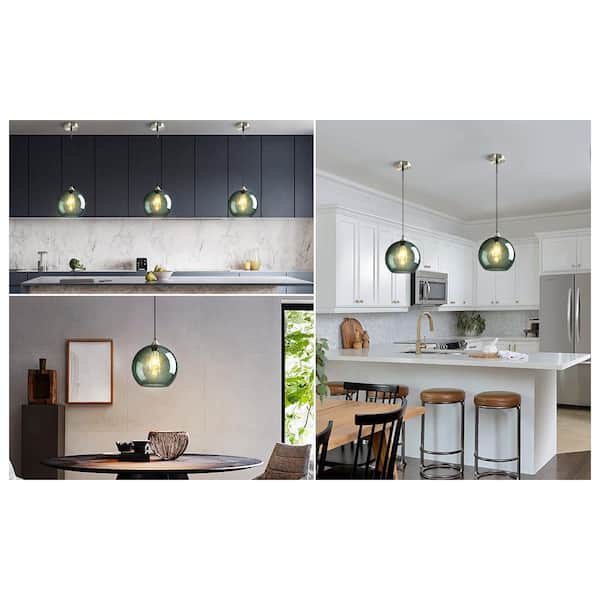 ZHLWIN Home Lighting ‎60-Watts 1 Light 9.84 in. Grey Green Glass
