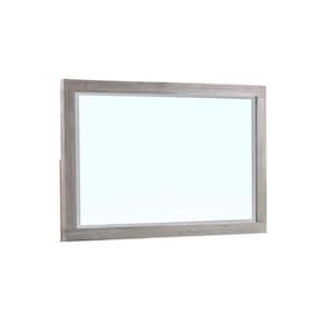 54 in. W x 36 in. H Modern Square Wood Frame Grey Leanna Mirror