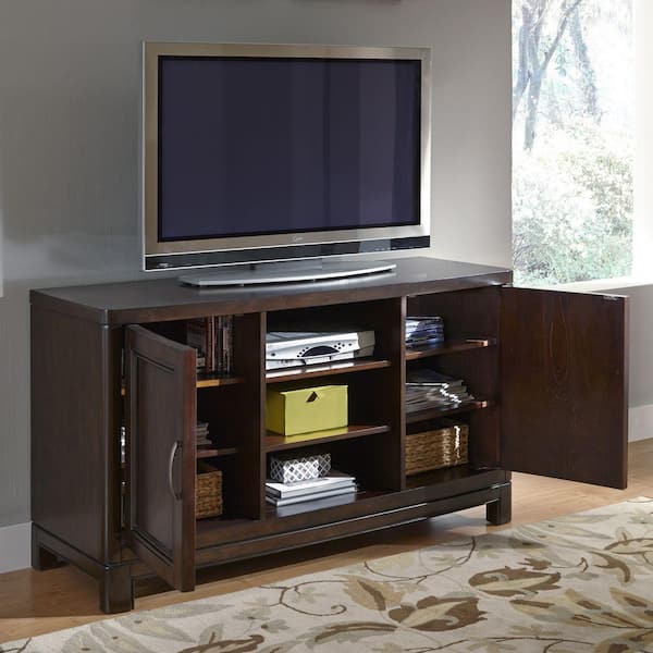 Home Styles Crescent Hill Tortoise Shell Storage Entertainment Center