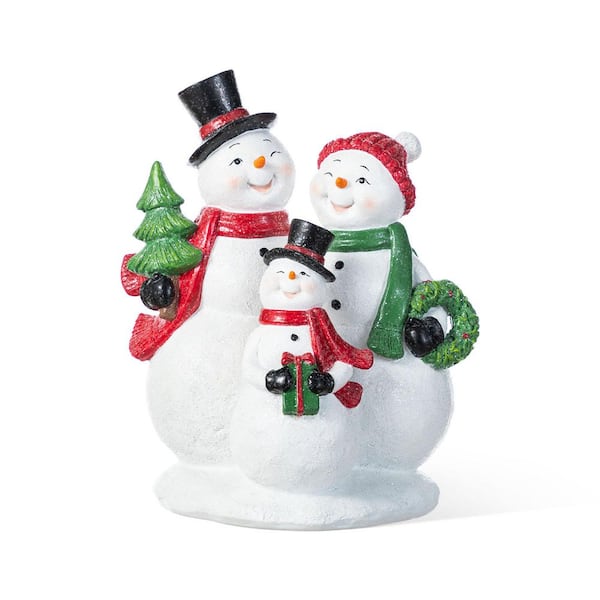10.25 in. H Christmas Resin Snowman Family Table Decor
